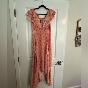 Joaquin Floral Ruffle Plunge Dress